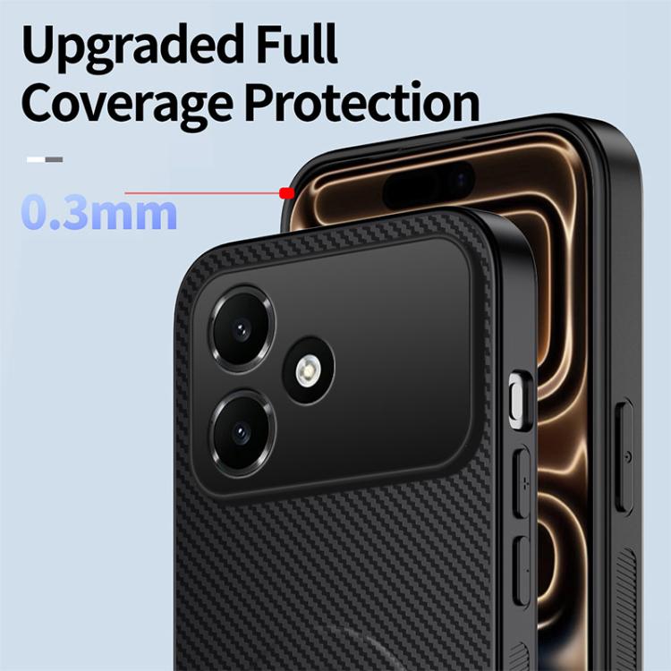 For OPPO A6c 4G WANLONFENG Kickstand Carbon Fiber Texture Magnetic Phone Case