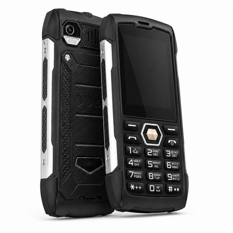 HP288 IP68 Rugged Phone, 2.8 inch, 4000mAh Battery, Network: 2G, BT, FM, SOS, Torch, Russian Keyboard, Plug:UK Plug - Black