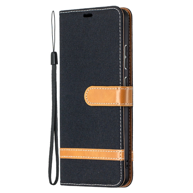 For Nokia 2.4 Color Matching Denim Texture Leather Case with Holder & Card Slots & Wallet & Lanyard