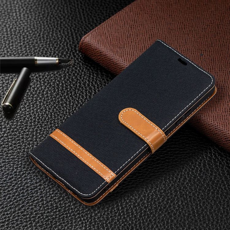 For Nokia 2.4 Color Matching Denim Texture Leather Case with Holder & Card Slots & Wallet & Lanyard