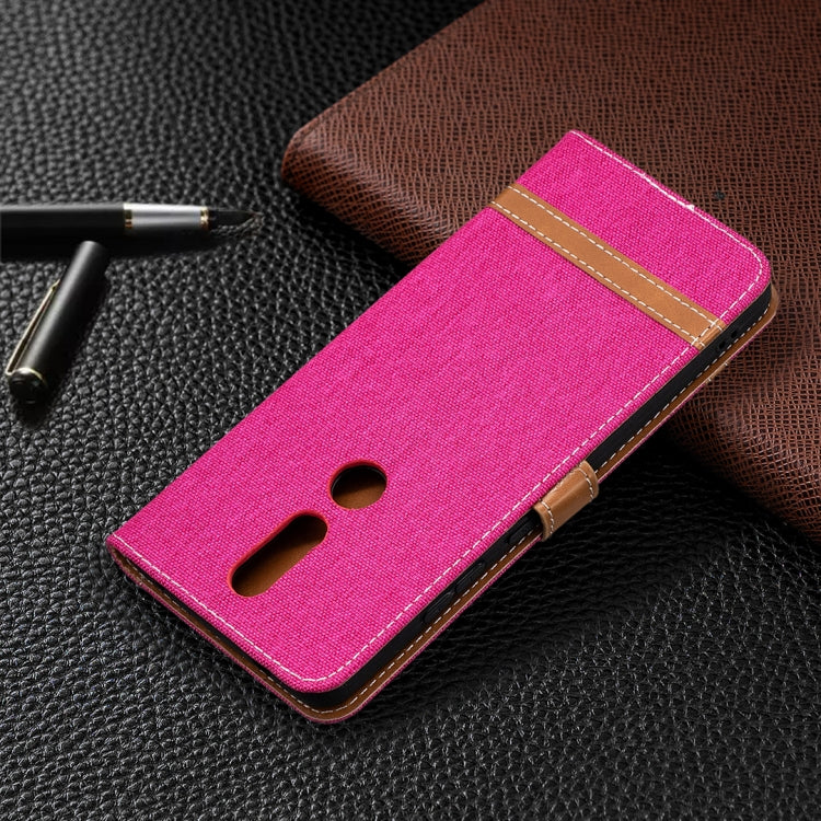 For Nokia 2.4 Color Matching Denim Texture Leather Case with Holder & Card Slots & Wallet & Lanyard