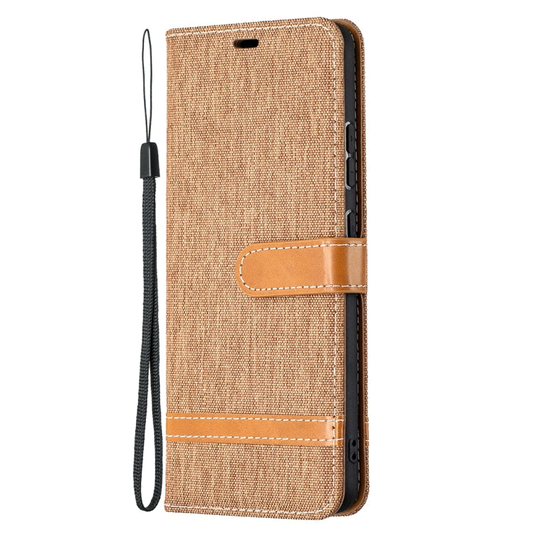 For Nokia 2.4 Color Matching Denim Texture Leather Case with Holder & Card Slots & Wallet & Lanyard