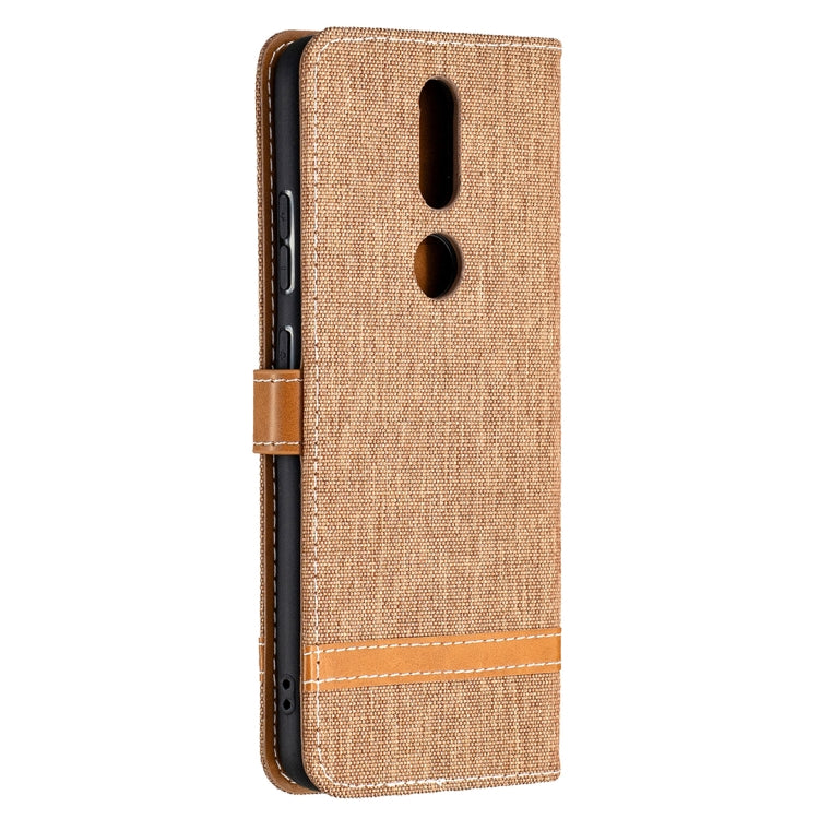 For Nokia 2.4 Color Matching Denim Texture Leather Case with Holder & Card Slots & Wallet & Lanyard