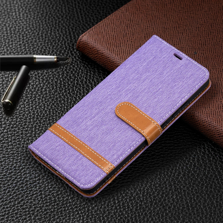 For Nokia 2.4 Color Matching Denim Texture Leather Case with Holder & Card Slots & Wallet & Lanyard