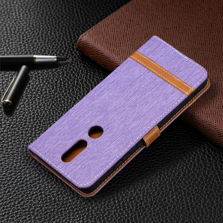 For Nokia 2.4 Color Matching Denim Texture Leather Case with Holder & Card Slots & Wallet & Lanyard