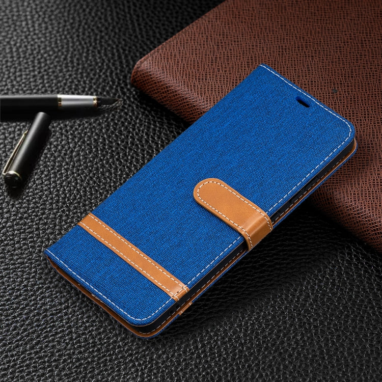 For Nokia 2.4 Color Matching Denim Texture Leather Case with Holder & Card Slots & Wallet & Lanyard