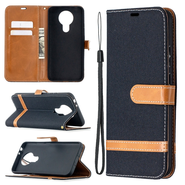 For Nokia 3.4 Color Matching Denim Texture Leather Case with Holder & Card Slots & Wallet & Lanyard