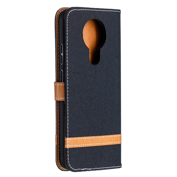 For Nokia 3.4 Color Matching Denim Texture Leather Case with Holder & Card Slots & Wallet & Lanyard