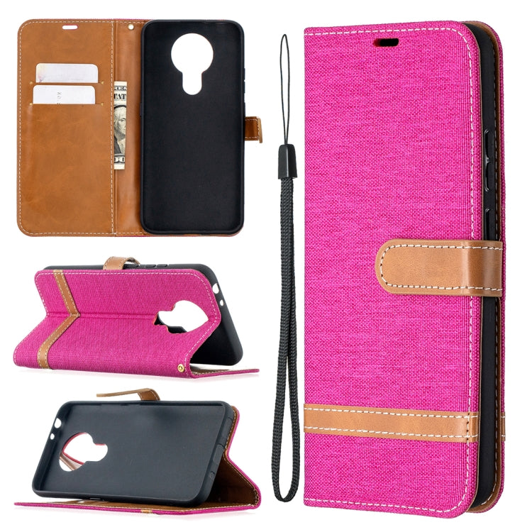 For Nokia 3.4 Color Matching Denim Texture Leather Case with Holder & Card Slots & Wallet & Lanyard