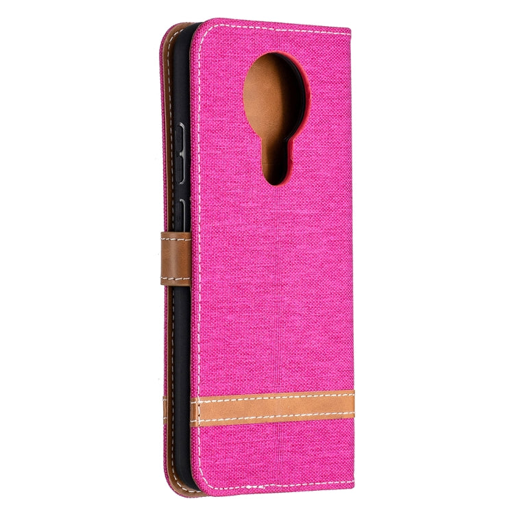 For Nokia 3.4 Color Matching Denim Texture Leather Case with Holder & Card Slots & Wallet & Lanyard