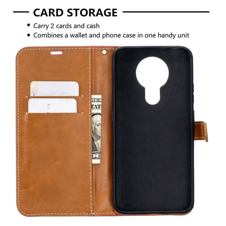 For Nokia 3.4 Color Matching Denim Texture Leather Case with Holder & Card Slots & Wallet & Lanyard