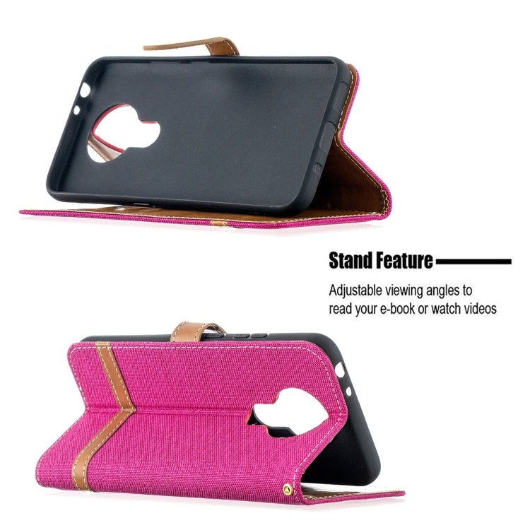 For Nokia 3.4 Color Matching Denim Texture Leather Case with Holder & Card Slots & Wallet & Lanyard