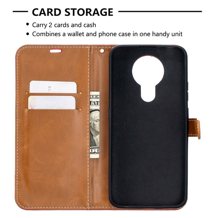 For Nokia 3.4 Color Matching Denim Texture Leather Case with Holder & Card Slots & Wallet & Lanyard