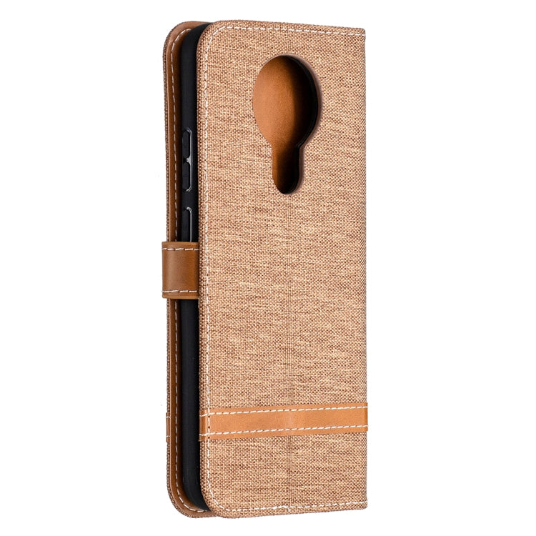 For Nokia 3.4 Color Matching Denim Texture Leather Case with Holder & Card Slots & Wallet & Lanyard