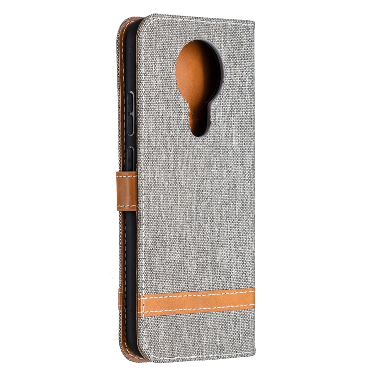 For Nokia 3.4 Color Matching Denim Texture Leather Case with Holder & Card Slots & Wallet & Lanyard