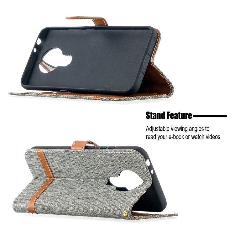 For Nokia 3.4 Color Matching Denim Texture Leather Case with Holder & Card Slots & Wallet & Lanyard