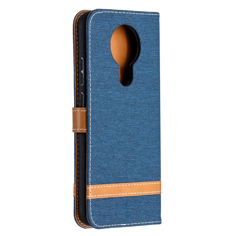 For Nokia 3.4 Color Matching Denim Texture Leather Case with Holder & Card Slots & Wallet & Lanyard