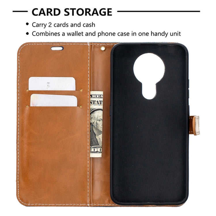 For Nokia 3.4 Color Matching Denim Texture Leather Case with Holder & Card Slots & Wallet & Lanyard