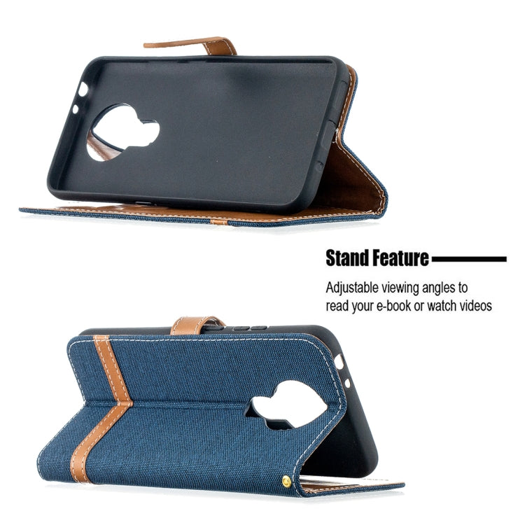 For Nokia 3.4 Color Matching Denim Texture Leather Case with Holder & Card Slots & Wallet & Lanyard
