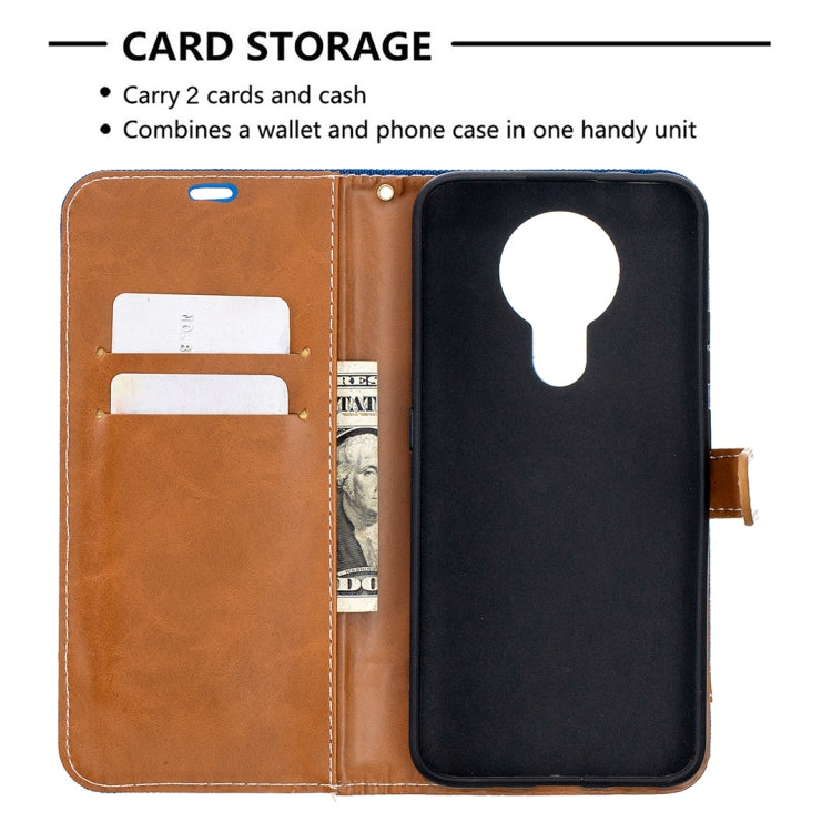 For Nokia 3.4 Color Matching Denim Texture Leather Case with Holder & Card Slots & Wallet & Lanyard