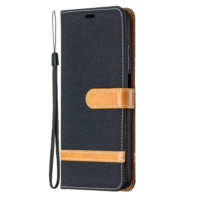 For Xiaomi Mi 10T / 10 Pro 5G Color Matching Denim Texture Leather Case with Holder & Card Slots & Wallet & Lanyard