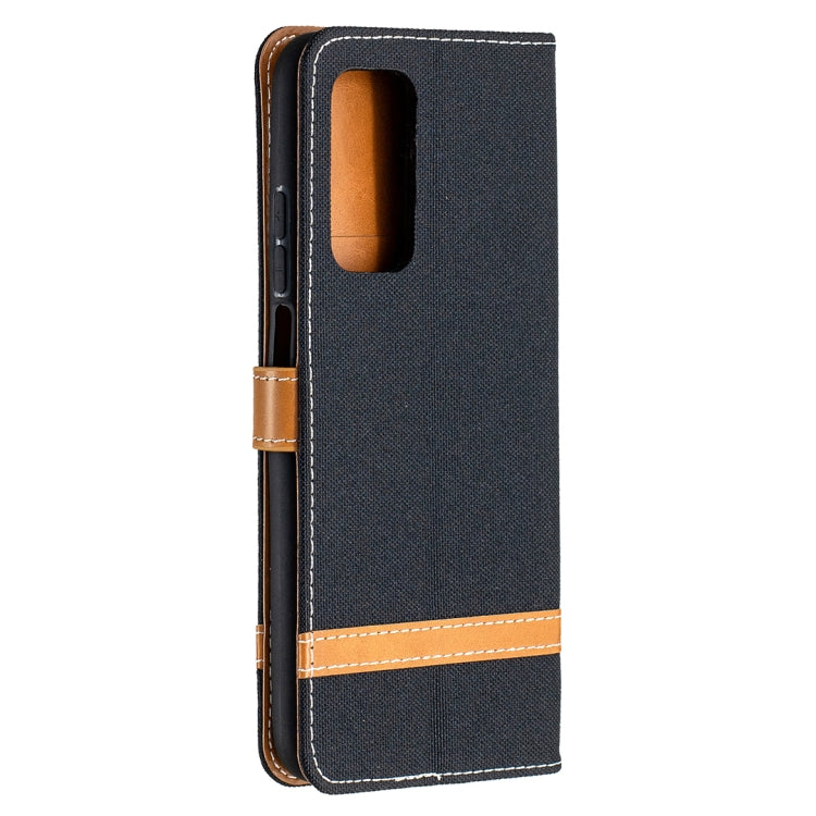 For Xiaomi Mi 10T / 10 Pro 5G Color Matching Denim Texture Leather Case with Holder & Card Slots & Wallet & Lanyard