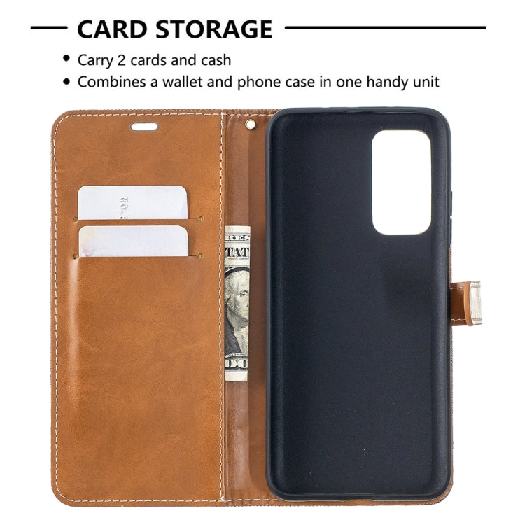 For Xiaomi Mi 10T / 10 Pro 5G Color Matching Denim Texture Leather Case with Holder & Card Slots & Wallet & Lanyard