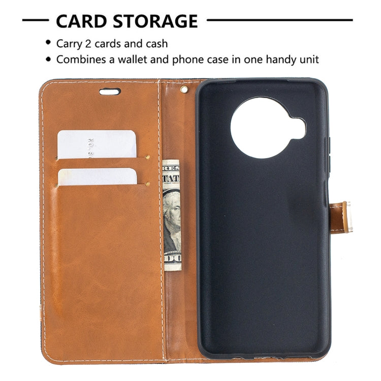 For Xiaomi Mi 10T Lite 5G Color Matching Denim Texture Leather Case with Holder & Card Slots & Wallet & Lanyard