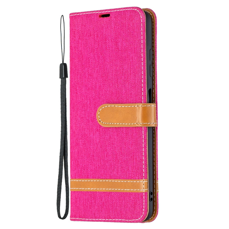 For Xiaomi Mi Poco X3 Color Matching Denim Texture Leather Case with Holder & Card Slots & Wallet & Lanyard