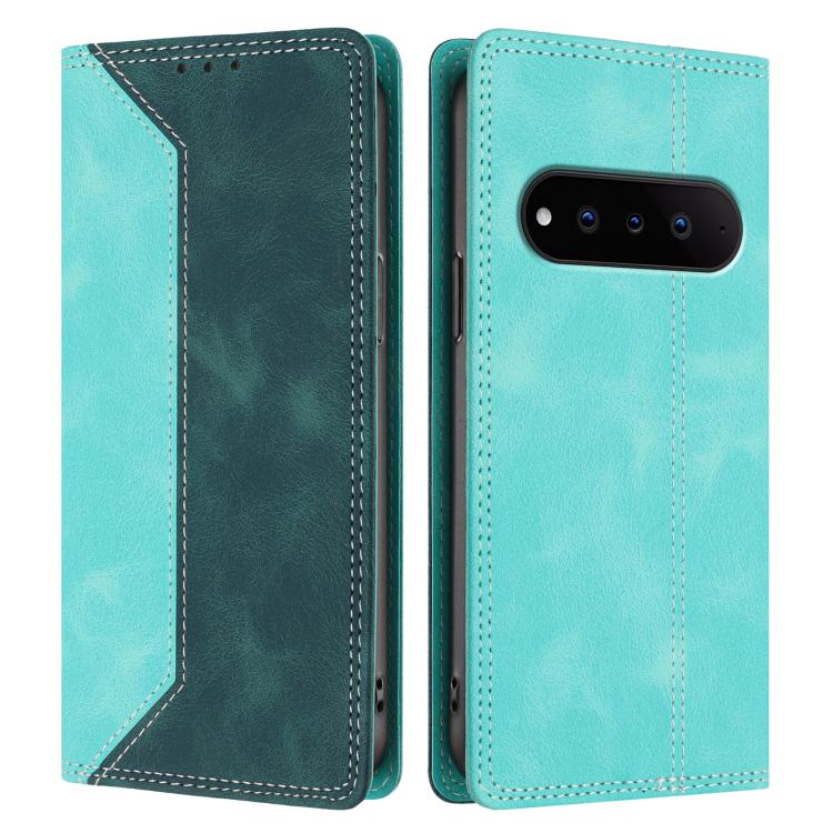 For Natural AI Phone Skin Feel Two-tone RFID Blocking Vegan Leather Phone Case