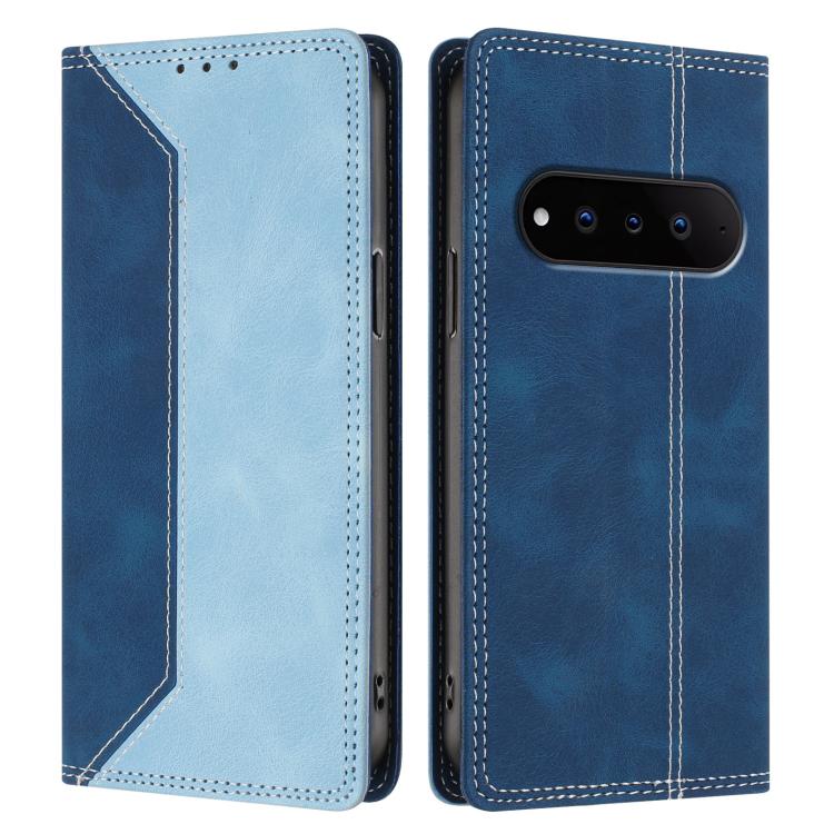 For Natural AI Phone Skin Feel Two-tone RFID Blocking Vegan Leather Phone Case