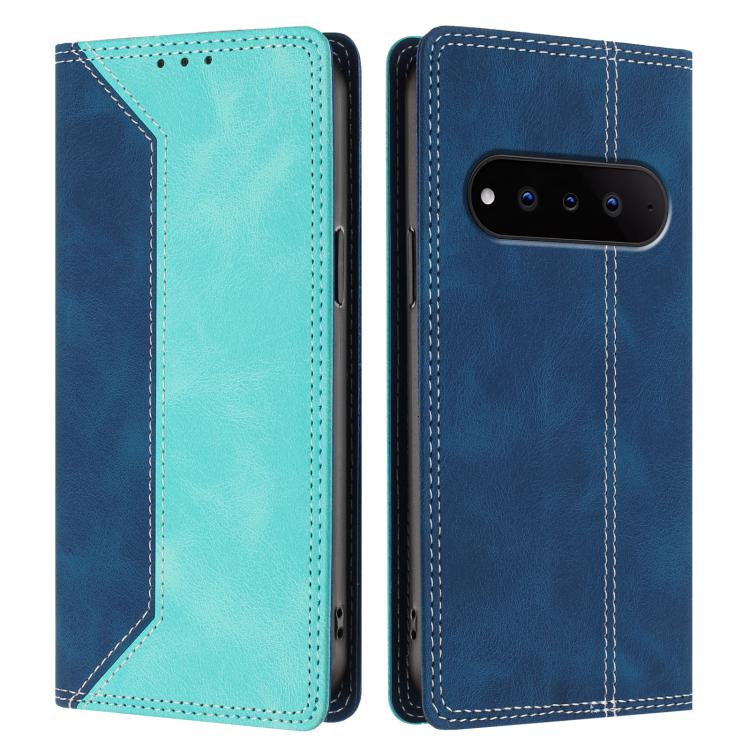 For Natural AI Phone Skin Feel Two-tone RFID Blocking Vegan Leather Phone Case