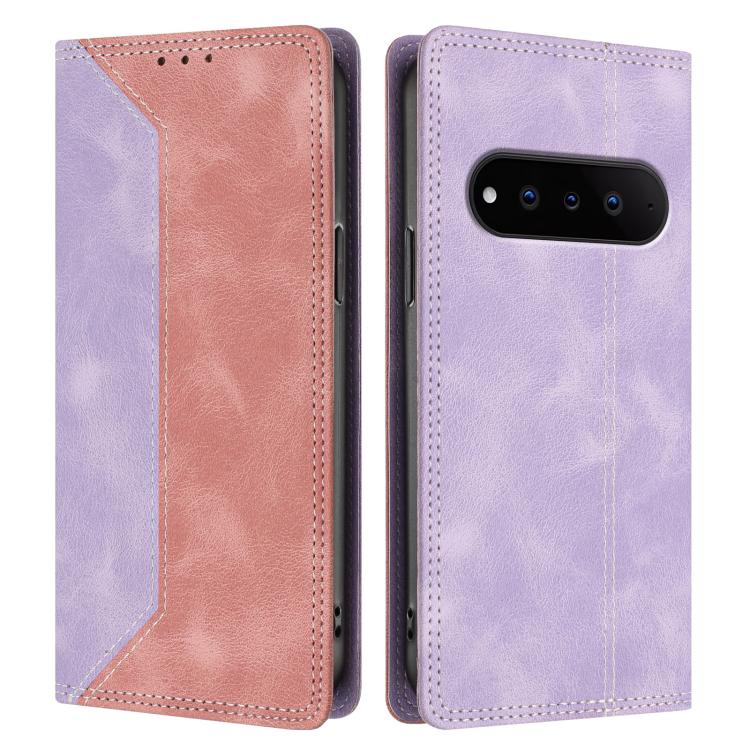 For Natural AI Phone Skin Feel Two-tone RFID Blocking Vegan Leather Phone Case