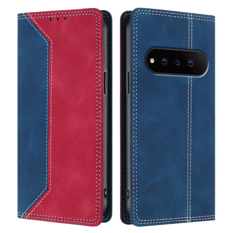 For Natural AI Phone Skin Feel Two-tone RFID Blocking Vegan Leather Phone Case
