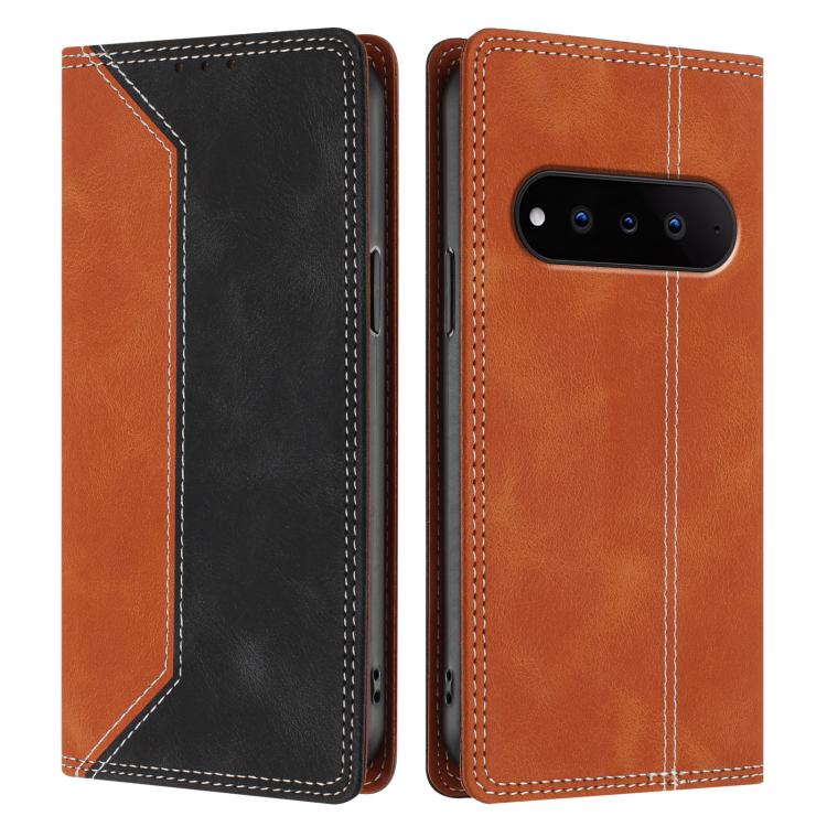 For Natural AI Phone Skin Feel Two-tone RFID Blocking Vegan Leather Phone Case