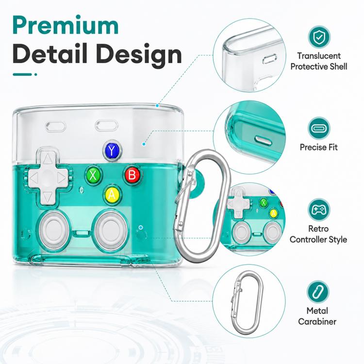 For Sony WF-1000XM6 XDcase Transparent Retro Game Console Design Earbuds Case with Holder & Stress Relief Button