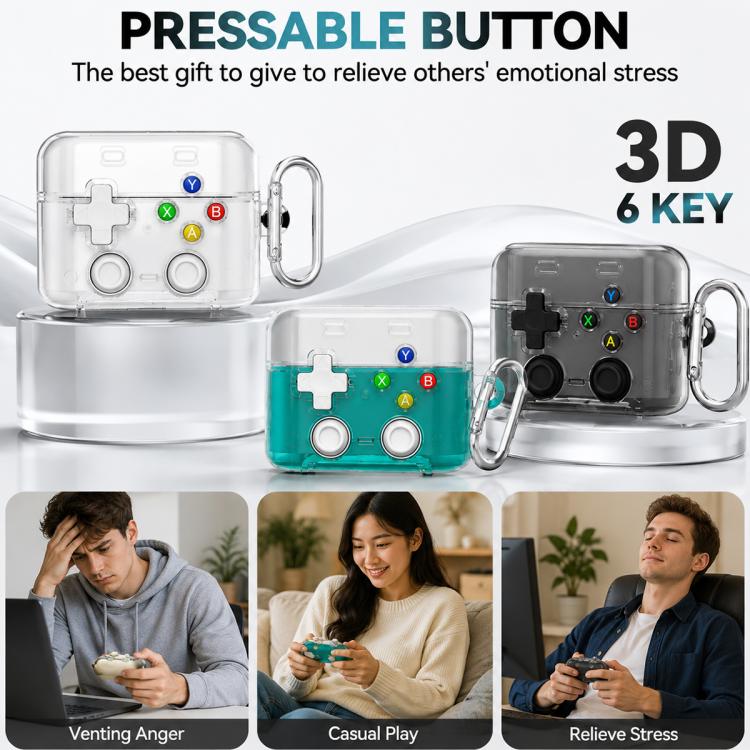 For Sony WF-1000XM6 XDcase Transparent Retro Game Console Design Earbuds Case with Holder & Stress Relief Button