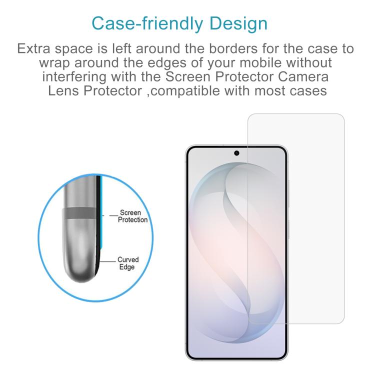 For Galaxy S26 FE 5G 50pcs 0.18mm High Aluminum Tempered Glass Film, Support Fingerprint Unlocking