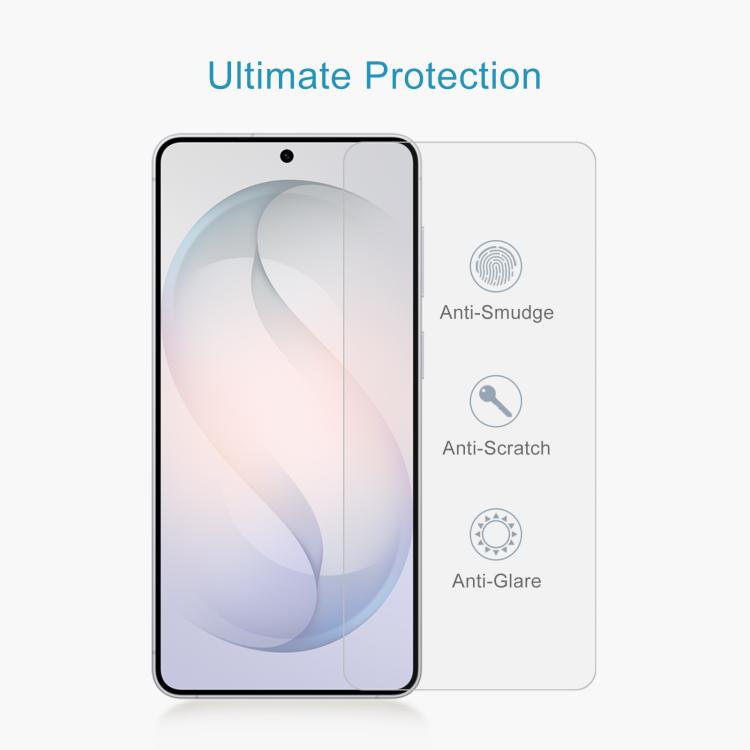 For Galaxy S26 FE 5G 50pcs 0.18mm High Aluminum Tempered Glass Film, Support Fingerprint Unlocking