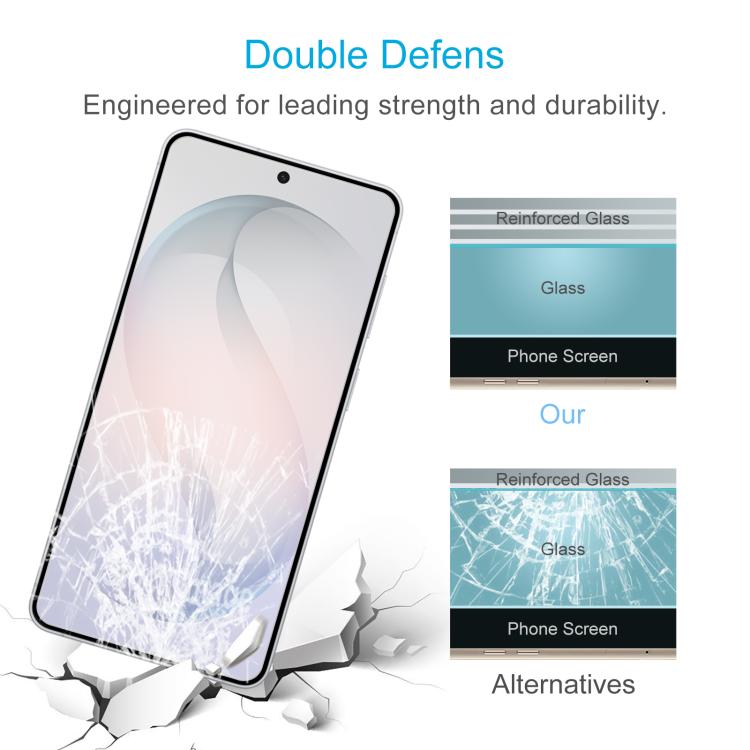 For Galaxy S26 FE 5G 50pcs 0.18mm High Aluminum Tempered Glass Film, Support Fingerprint Unlocking
