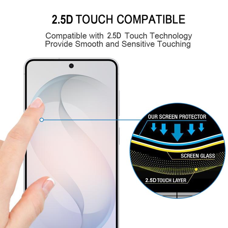 For Galaxy S26 FE 5G High Aluminum Full Screen Silk Printing Tempered Glass Film, Support Fingerprint Unlocking