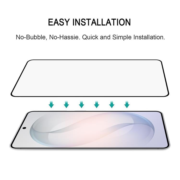 For Galaxy S26 FE 5G 25pcs High Aluminum Full Screen Silk Printing Tempered Glass Film, Support Fingerprint Unlocking