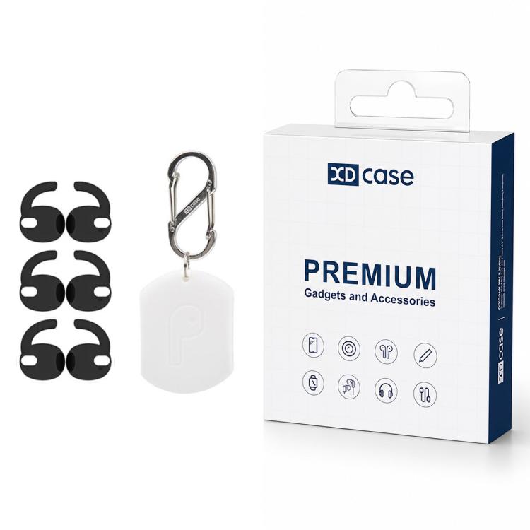For Galaxy Buds3 Pro XDcase 3 Pairs Silicone Anti-slip Sports Ear Caps with Storage Case & Carabiner