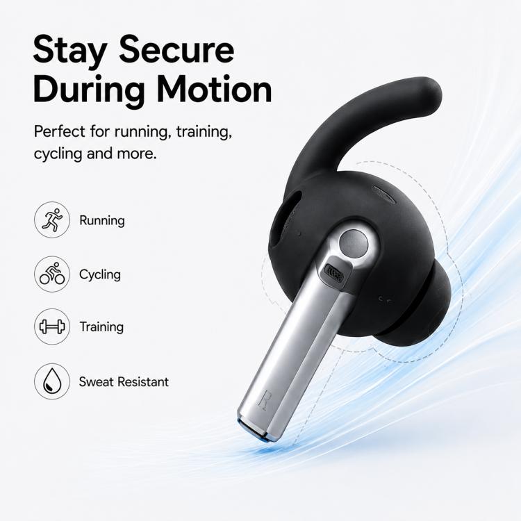 For Galaxy Buds3 Pro XDcase 3 Pairs Silicone Anti-slip Sports Ear Caps with Storage Case & Carabiner