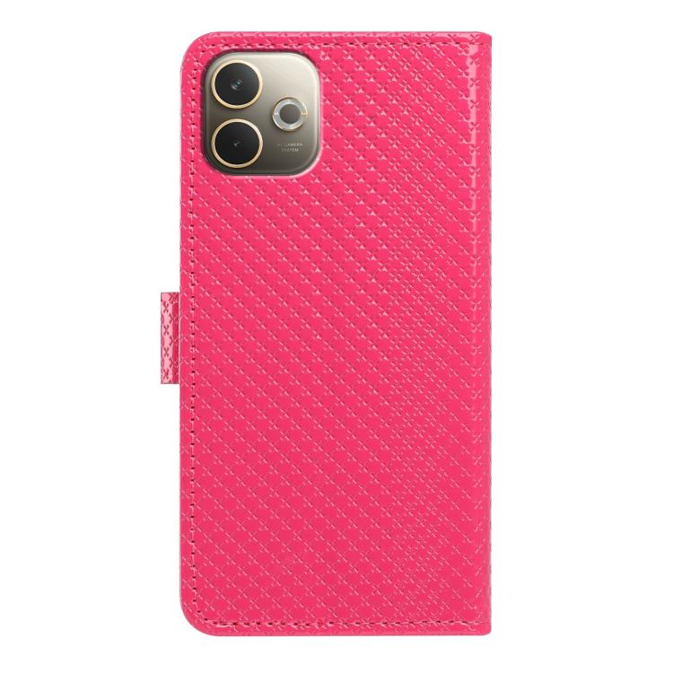 For OPPO A5 Pro 4G / 5G Mirrored Buckle Vegan Leather Phone Case with Small Black Cord