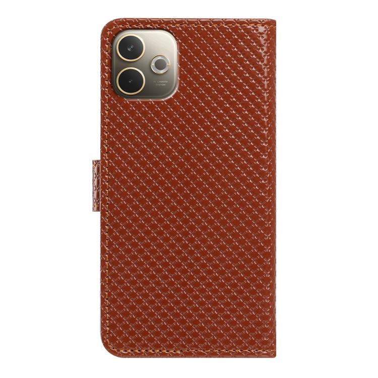 For OPPO A5 Pro 4G / 5G Mirrored Buckle Vegan Leather Phone Case with Small Black Cord