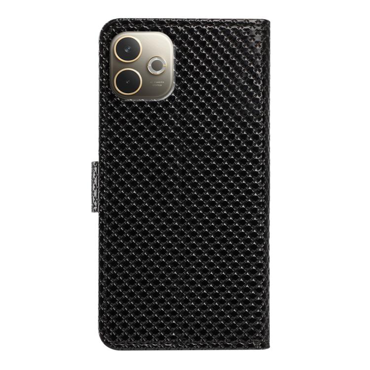 For OPPO A5 Pro 4G / 5G Mirrored Buckle Vegan Leather Phone Case with Small Black Cord