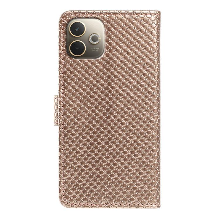 For OPPO A5 Pro 4G / 5G Mirrored Buckle Vegan Leather Phone Case with Small Black Cord