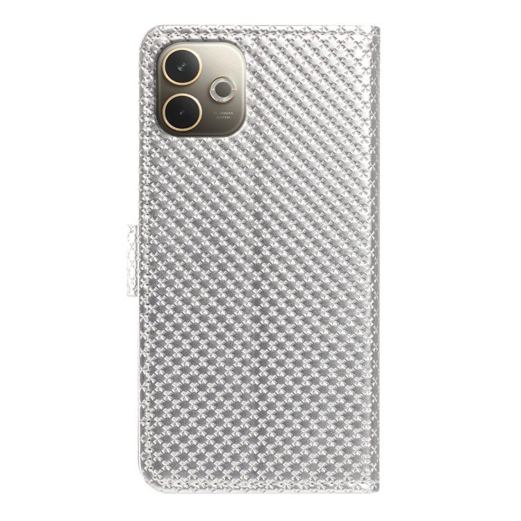 For OPPO A5 Pro 4G / 5G Mirrored Buckle Vegan Leather Phone Case with Small Black Cord