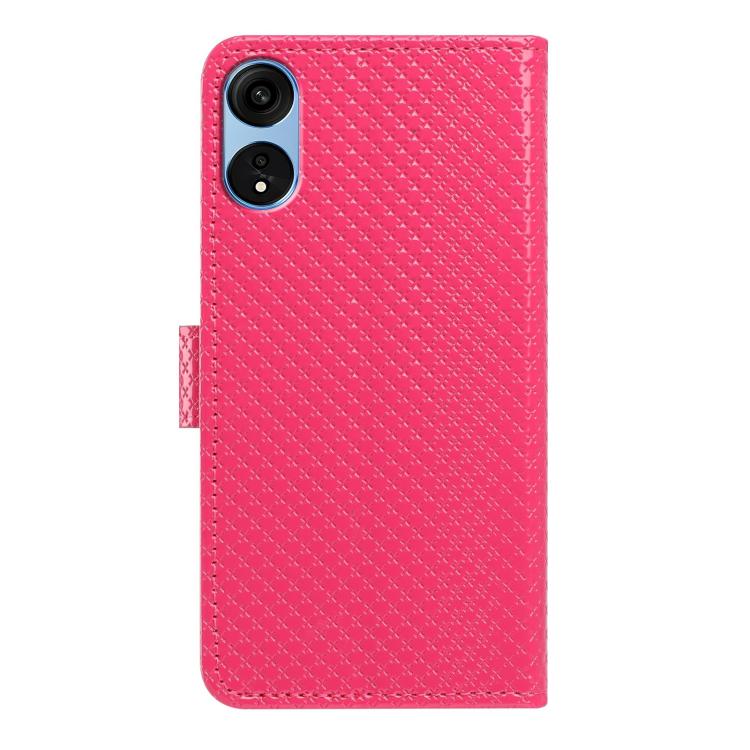 For OPPO A1 Pro Mirrored Buckle Vegan Leather Phone Case with Small Black Cord